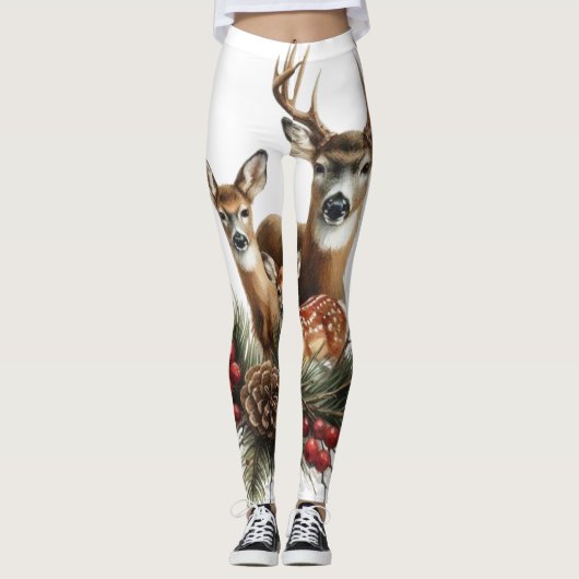 Leggings Famille de cerfs (Devant)