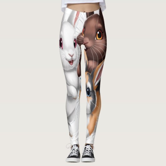 Leggings Famille de lapins (Devant)