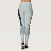 Leggings Famille de pingouins mignons se baladant sur une b (Dos)