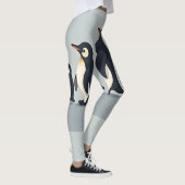 Leggings Famille de pingouins mignons se baladant sur une b (Droite)