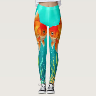 Leggings Fantaisie de poissons rouges s'embrassant