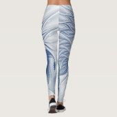 Leggings Fantaisie dynamique Abstrait Tons bleus Art fracta (Dos)