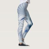 Leggings Fantaisie dynamique Abstrait Tons bleus Art fracta (Droite)