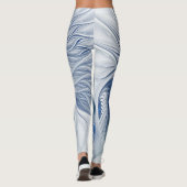 Leggings Fantaisie dynamique Abstrait Tons bleus Art fracta (Dos)