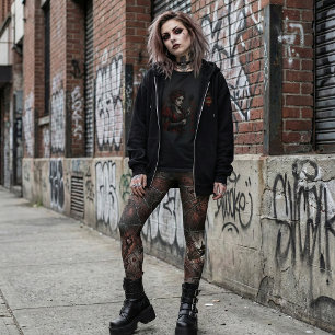 Leggings Fantaisie gothique sombre de verre brisé et coloré