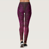 Leggings fantaisie style boho rose profond damassé (Dos)