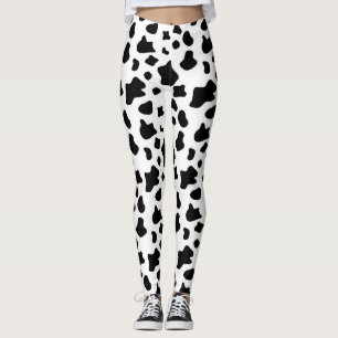 Leggings Fantastiques taches de vache motif, vêtements à 
