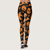 Leggings Fantôme d'Halloween Éffrayant noir et orange, Citr (Dos)