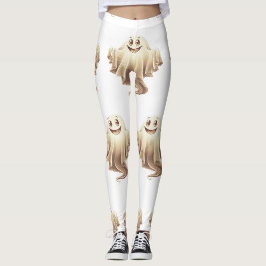 Leggings Fantôme d'Halloween souriant (Devant)