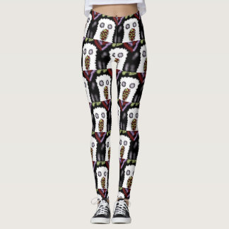 Leggings Fantôme d'Halloween vous fait peur Rouge Violet No