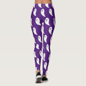 Leggings Fantôme Halloween blanc mignon motif violet (Dos)