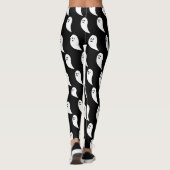 Leggings Fantôme Halloween noir blanc mignon motif (Dos)