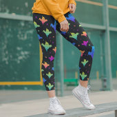 Leggings Fantômes d'Halloween noir gras coloré moderne