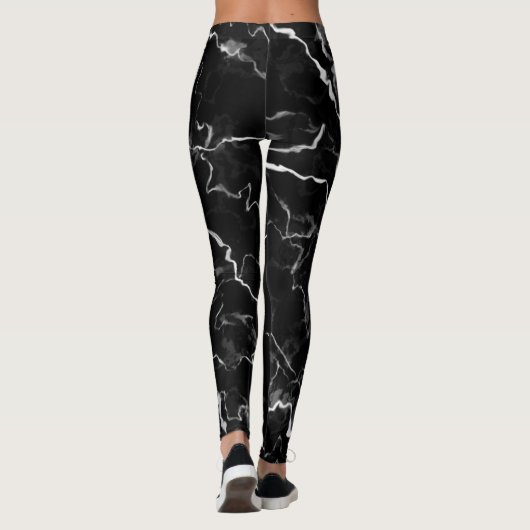 Leggings Faux Black Marble Texture Look (Dos)