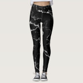 Leggings Faux Black Marble Texture Look (Devant)