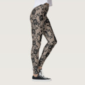 Leggings Faux Black Rose dentelle patte - Votre couleur (Droite)