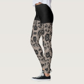 Leggings Faux Black Rose dentelle pêche et pattes courtes (Gauche)