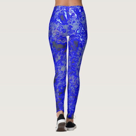 Leggings Faux Blue Marbling (Dos)