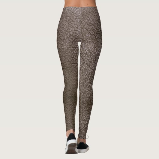 Leggings Faux Chocolat Cuir Mocha Texté (Dos)