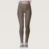 Leggings Faux Chocolat Cuir Mocha Texté (Devant)