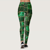 Leggings Faux Crocodile texture malachite et or (Dos)