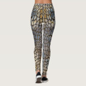 Leggings Faux Crocodile texture marbre et or (Dos)