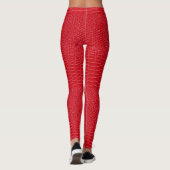Leggings Faux crocodile texturé rouge (Dos)