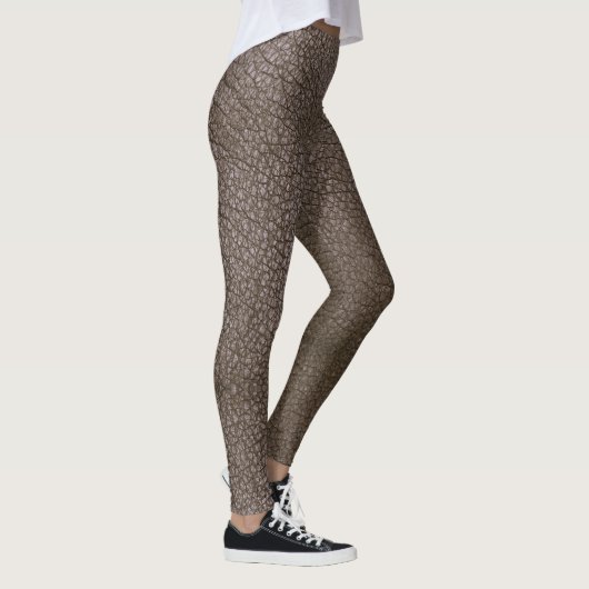 Leggings Faux Cuir Chocolat Mocha Texturé (Droite)