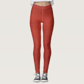 Leggings Faux Cuir Elégante Rouge Brown Modèle femmes (Devant)