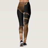 Leggings Faux Desert Brown marbré Agate de pierre contempor (Dos)