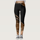 Leggings Faux Desert Brown marbré Agate de pierre contempor (Devant)
