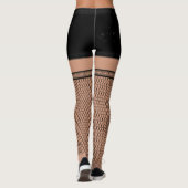 Leggings Faux Fishnet Bas Costume de lingerie noire (Dos)