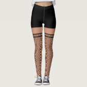 Leggings Faux Fishnet Bas Costume de lingerie noire (Devant)