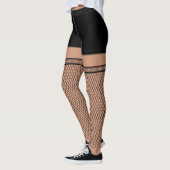 Leggings Faux Fishnet Bas Costume de lingerie noire (Gauche)