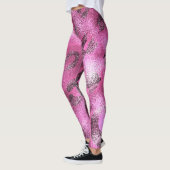 Leggings Faux Foil Shiny Look Argent et Empreinte de léopar (Gauche)