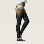 Leggings Faux Gold Leopard Cheetah Print Shiny Black Chic (Droite)