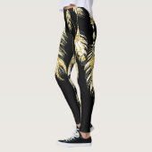Leggings *~* Faux Gold Luxe Feathes & Crystals Chic Trendy (Gauche)