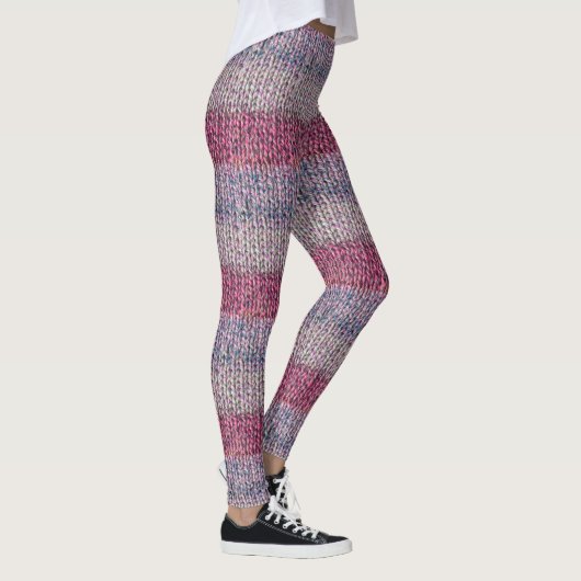 Leggings Faux Knit en couleurs douces et rayures O (Droite)
