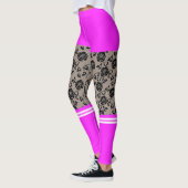 Leggings Faux Lace Fishnet Rose Purple Chaussettes courtes  (Gauche)