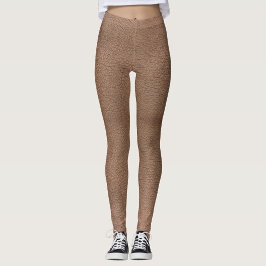 Leggings Faux Leather Texturé Carmel (Devant)