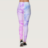 Leggings Faux Marbre Albâtre violet rose (Dos)