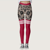 Leggings Faux Pêcheur Rose Noir avec au-dessus des chausset (Devant)