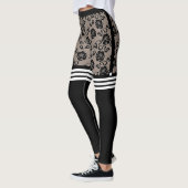 Leggings Faux Roses Noirs Dentelle Pêche Sur Les Chaussette (Gauche)