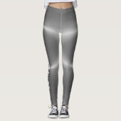 Leggings Faux Silver Nom du texte personnalisable tendance (Devant)