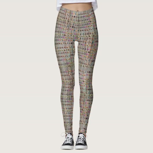 Leggings faux texture avec motif à points (Devant)