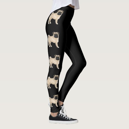 Leggings Fawn Carlin Mops Chien race mignonne Cartoon Chien (Droite)