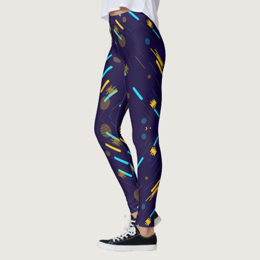Leggings feature a dark purple background  (Links)