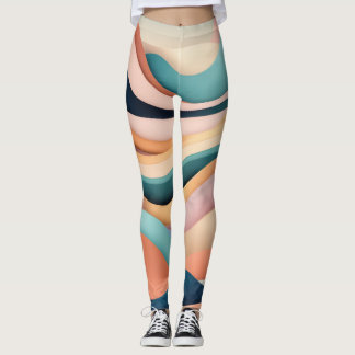 leggings féminins avec vagues de couleur