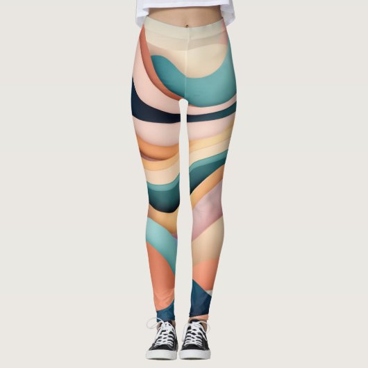 leggings féminins avec vagues de couleur (Devant)