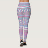 Leggings féminins Aztèques roses/bleues (Dos)